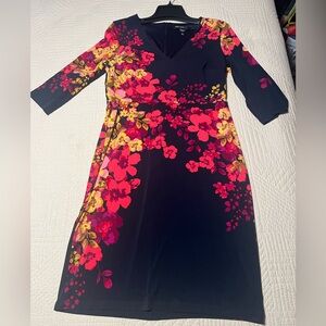 Maggy London Floral 3/4 Sleeve Dress